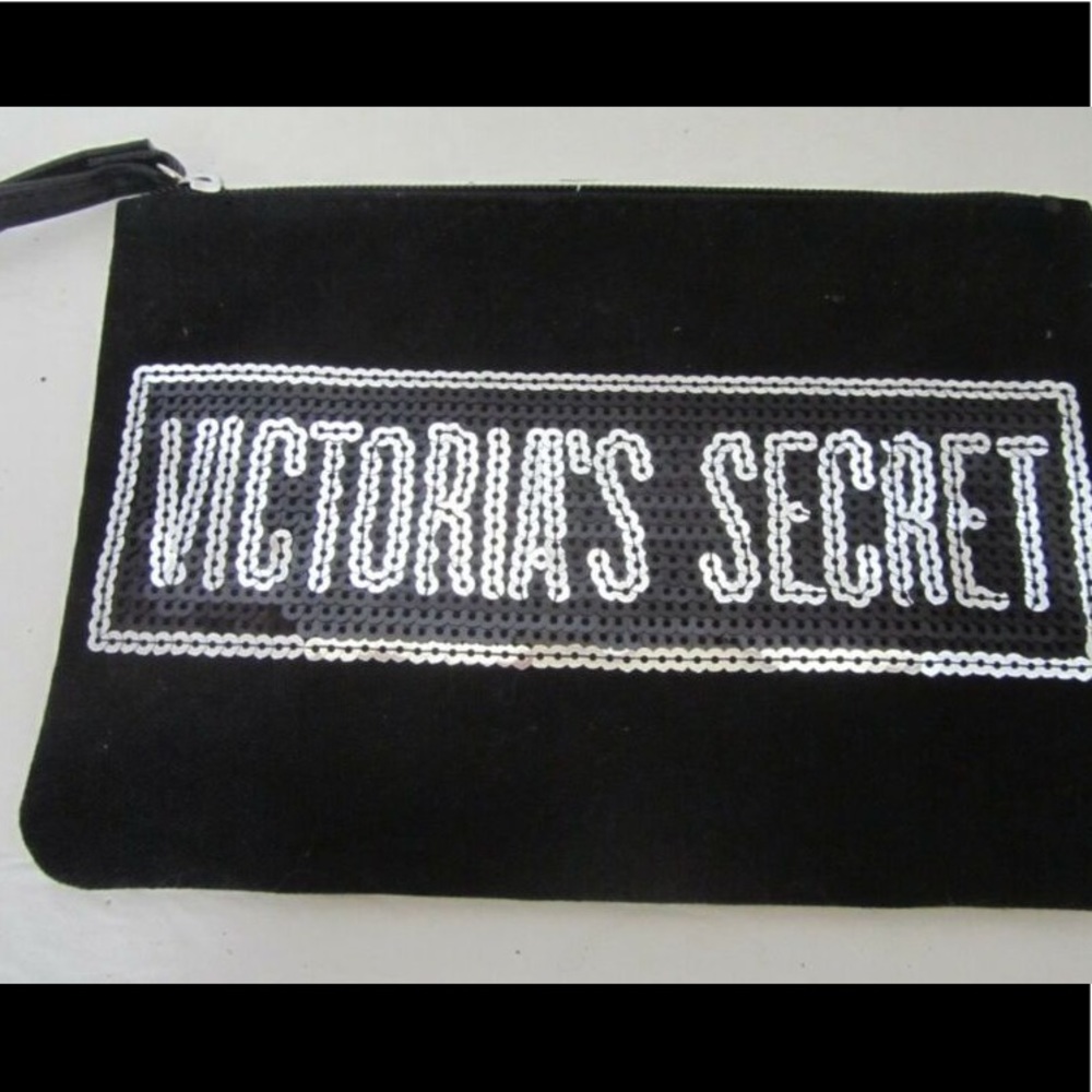 Victoria's Secret Black & Silver Sequin Wristlet